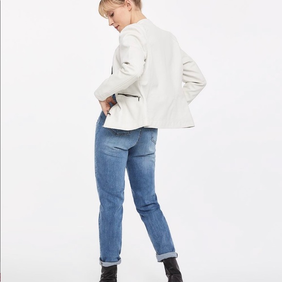 Faux Leather Moto Jacket Powder Blue XS - Picture 6 of 6